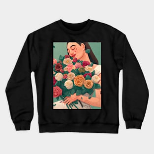 Women with Flowers Crewneck Sweatshirt